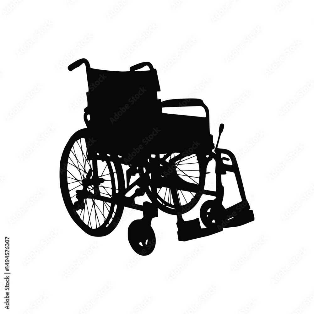 Fototapeta premium Simple Wheelchair Silhouette Vector Icon