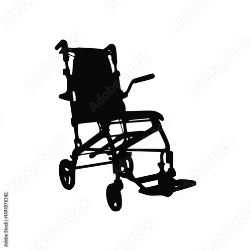 Simple Person Wheelchair Silhouette Vector