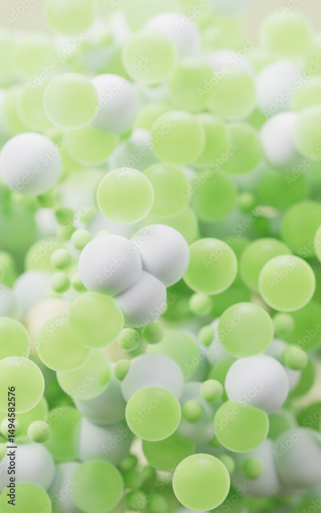 Fototapeta premium Abstract dense particles spheres background, 3d rendering.