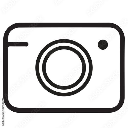 Camera Icon in Minimal Line Style – Modern Vector for Photography, Apps & Media Branding
