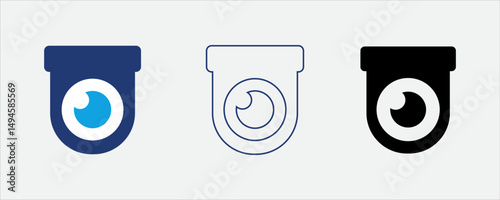 Surveillance camera icon for security monitoring