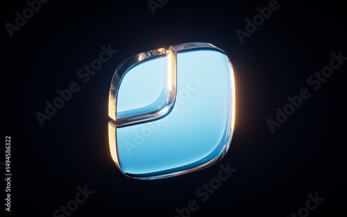 Fototapeta Naklejka Na Ścianę i Meble -  Abstract blue glass geometry cubes, 3d rendering.