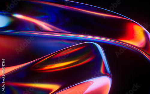 Fototapeta Naklejka Na Ścianę i Meble -  Abstract gradient glass geometry background, 3d rendering.