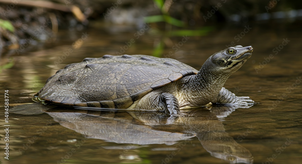 Obraz premium Serene Snapping Turtle in its Natural Habitat