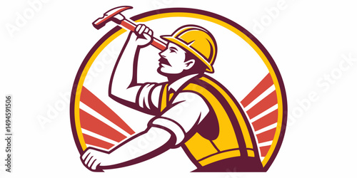construction worker vector icon
