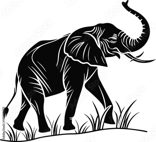 Elephant silhouette, Black elephant