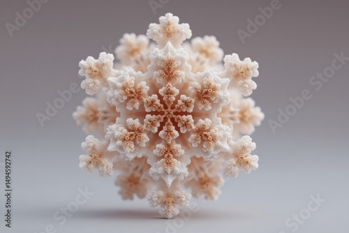 captivate with clean minimalistic image showcasing intricate fractals and repetition patterns against plain backdrop