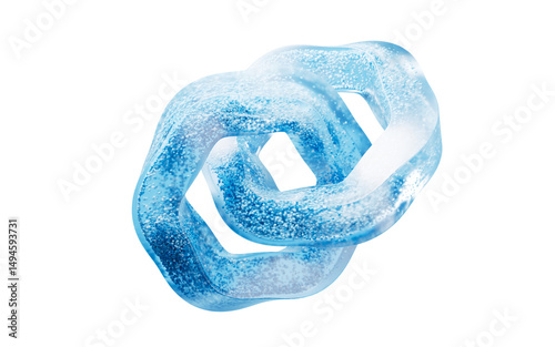 Fototapeta Naklejka Na Ścianę i Meble -  Flowing blue particles in glass geometry, 3d rendering.