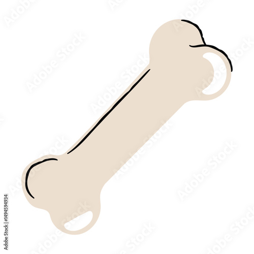 Pet bone toy element vector design on white background illustration for cliparts, sticker, print, pet shop.
