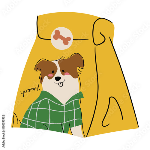 Pet food element vector design on white background illustration for cliparts, sticker, print, pet shop.
