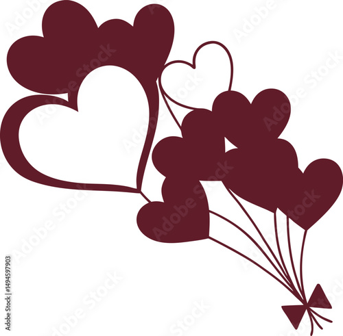 valentine hearts background, set of heart