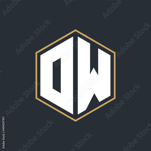 Modern Luxury Letter Monogram Logo with Polygon Frame Design

