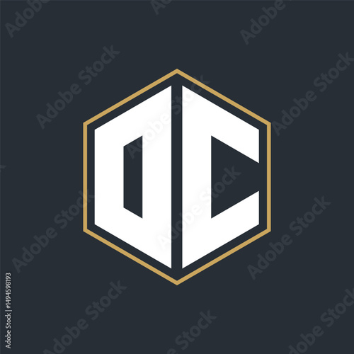 Modern Luxury Letter Monogram Logo with Polygon Frame Design
