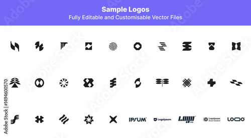 Set of vector logos fully customisable