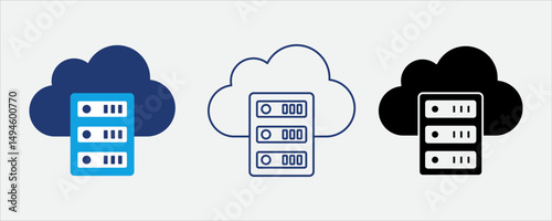 Cloud server icon for online hosting infrastructure
