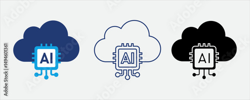 Cloud AI icon for artificial intelligence cloud services