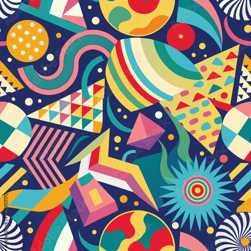 Abstract geometric pattern of farm food. Stylized poster with fruit and vegetables. Agriculture plants in cubism style. Contemporary art of healthy, natural, organic products. Flat vector