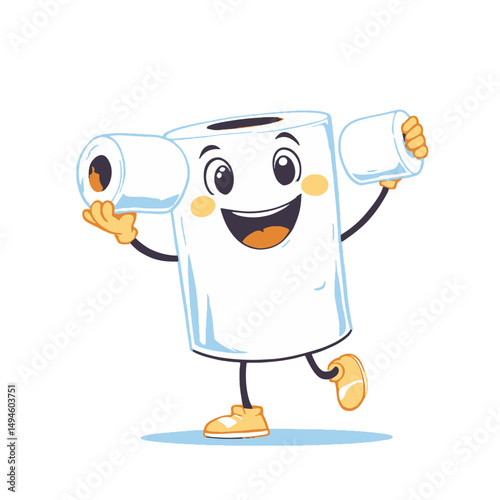 Vsai happy toilet paper roll holding two small rolls and walking