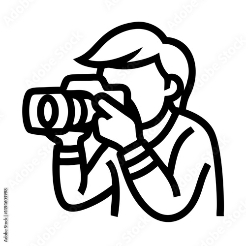 Icon of A traveler takes pictures of the sights in a minimalist style  