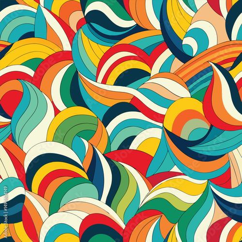 Abstract geometric pattern of farm food. Stylized poster with fruit and vegetables. Agriculture plants in cubism style. Contemporary art of healthy, natural, organic products. Flat vector