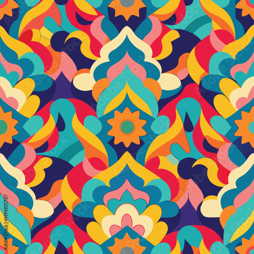 Abstract geometric pattern of farm food. Stylized poster with fruit and vegetables. Agriculture plants in cubism style. Contemporary art of healthy, natural, organic products. Flat vector
