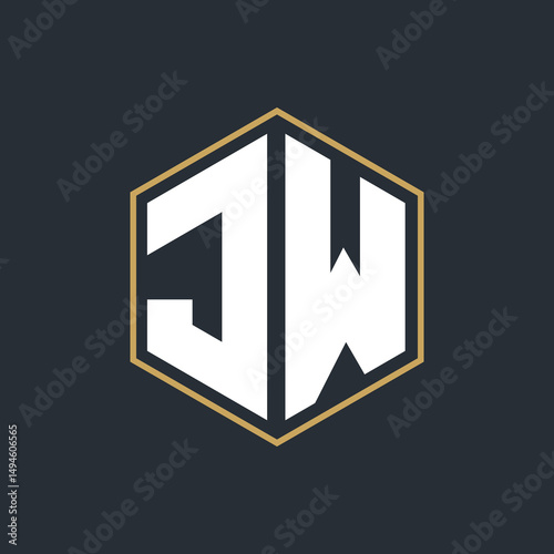 Modern Luxury Letter Monogram Logo with Polygon Frame Design
