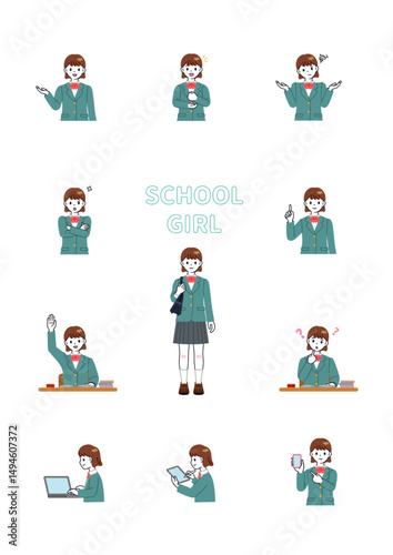 女子中学生のポーズ集
