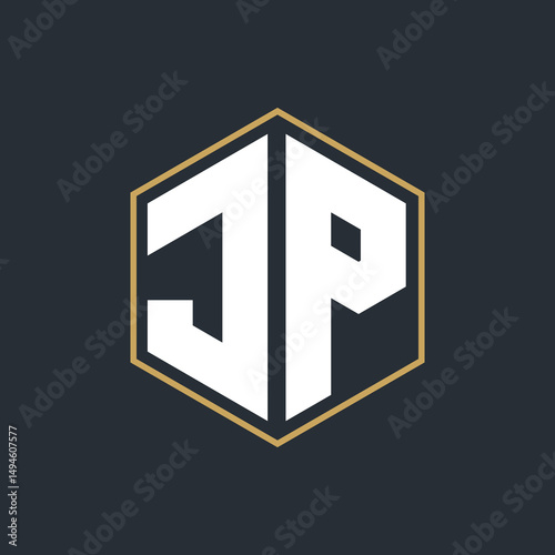Modern Luxury Letter Monogram Logo with Polygon Frame Design
