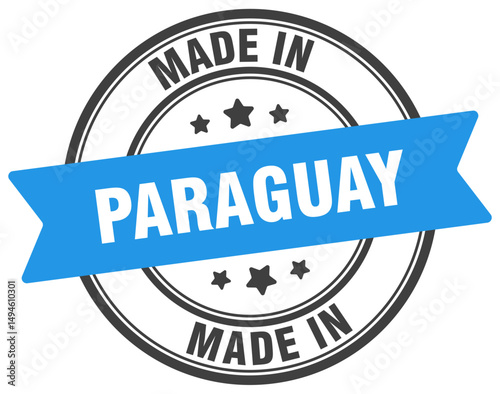 Made in Paraguay round sign. Made in Paraguay stamp.
