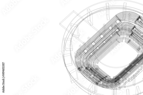 Abstract architectural background of a stadium.