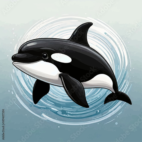 Cartoon Killer Whale Vector