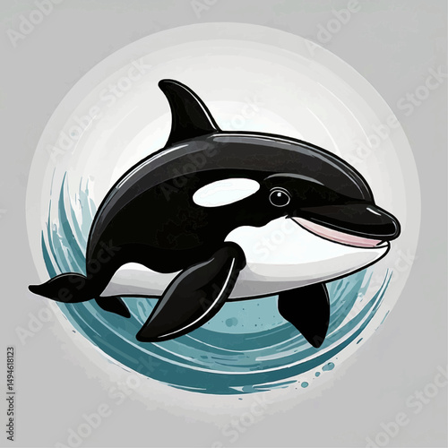 Cartoon Killer Whale Vector