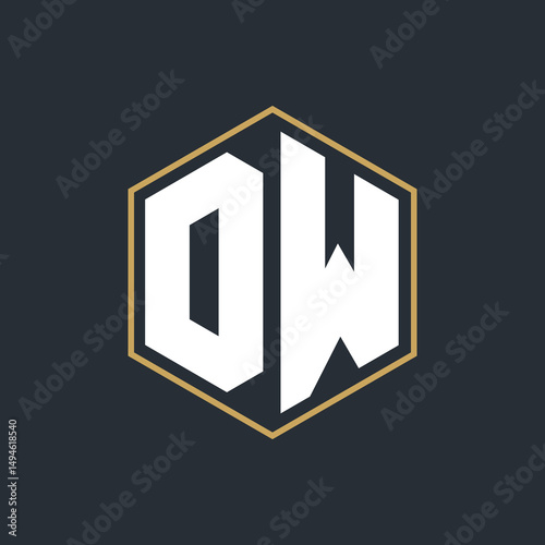 Modern Luxury Letter Monogram Logo with Polygon Frame Design
