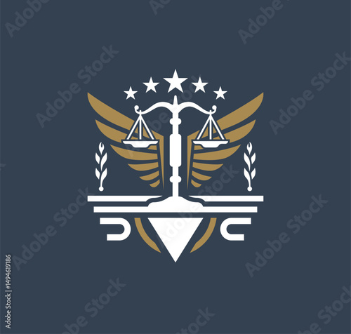 Law Firm logo design with greek pillar icon vector template for business company