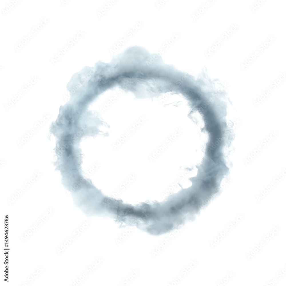 Naklejka premium Abstract Smoke Ring, Circular Cloud, Whirlwind Design Element