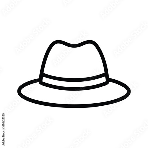 Stylish Fedora Hat Silhouette Vector Graphic