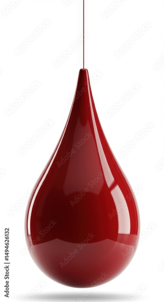 Obraz premium Elegant Red Teardrop Pendant Lamp Design: Modern Minimalist Home Decor Accent