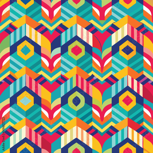 Abstract geometric pattern of farm food. Stylized poster with fruit and vegetables. Agriculture plants in cubism style. Contemporary art of healthy, natural, organic products. Flat vector