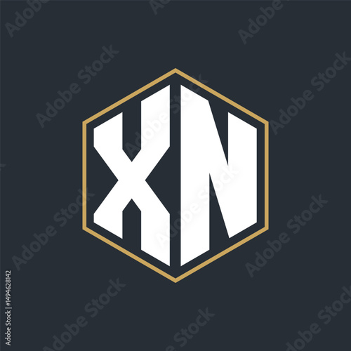 Modern Luxury Letter Monogram Logo with Polygon Frame Design
