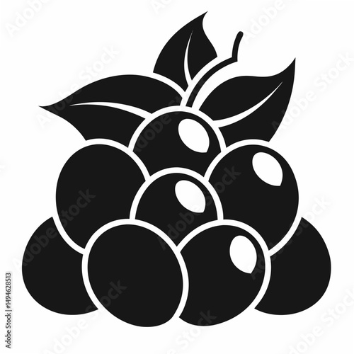 Chickpeas Silhouette icon on white background
