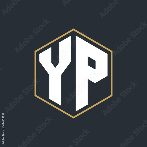 Modern Luxury Letter Monogram Logo with Polygon Frame Design
