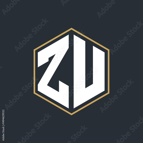 Modern Luxury Letter Monogram Logo with Polygon Frame Design
