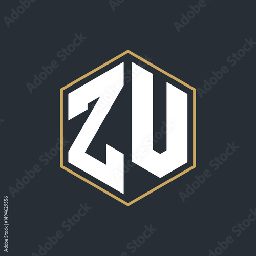 Modern Luxury Letter Monogram Logo with Polygon Frame Design
