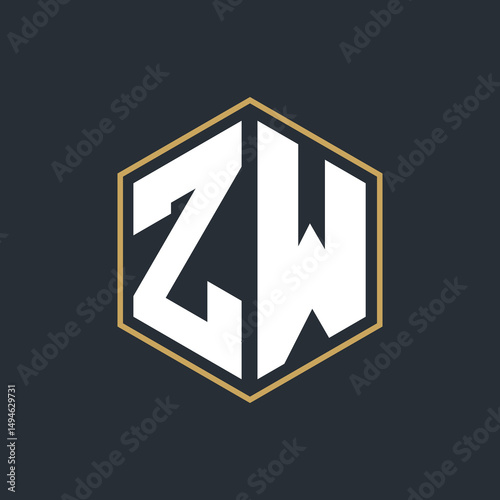 Modern Luxury Letter Monogram Logo with Polygon Frame Design
