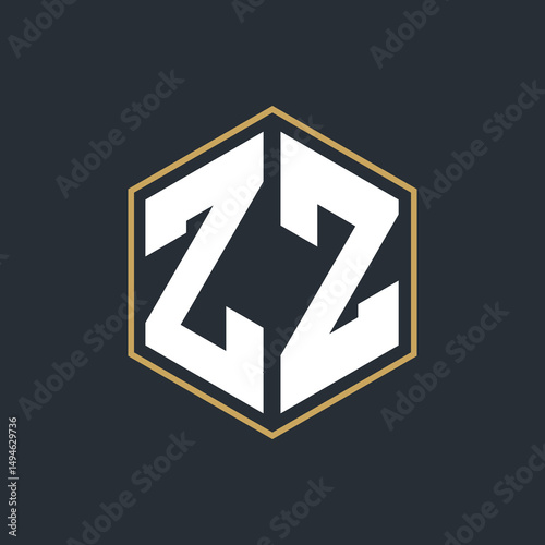 Modern Luxury Letter Monogram Logo with Polygon Frame Design
