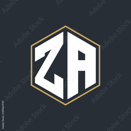 Modern Luxury Letter Monogram Logo with Polygon Frame Design
