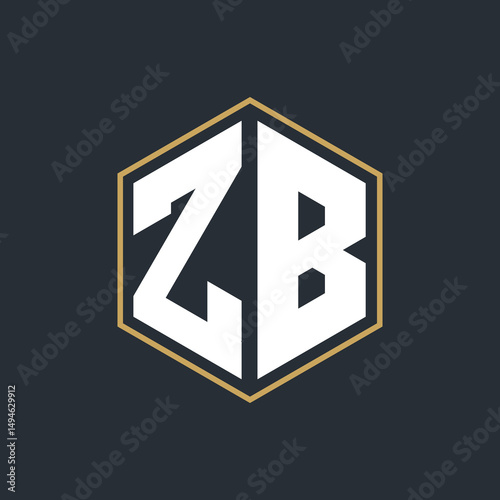 Modern Luxury Letter Monogram Logo with Polygon Frame Design
