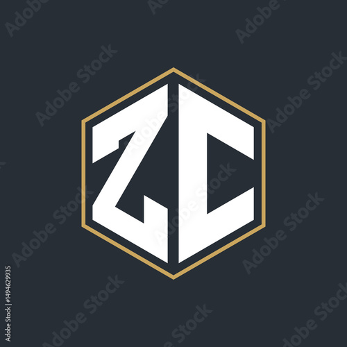 Modern Luxury Letter Monogram Logo with Polygon Frame Design
