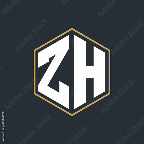 Modern Luxury Letter Monogram Logo with Polygon Frame Design
