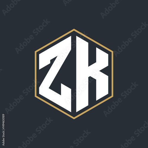 Modern Luxury Letter Monogram Logo with Polygon Frame Design
